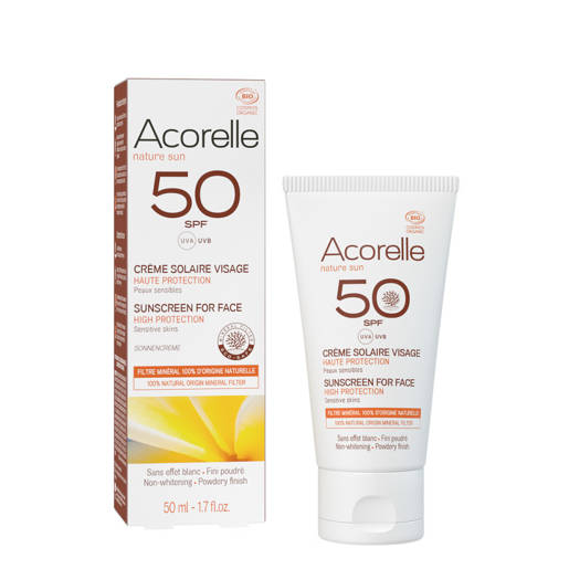 Naturalny krem przeciwsłoneczny do twarzy BIO Acorelle – SPF50
